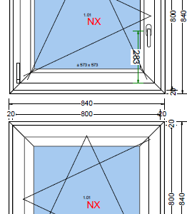 Plastic tilt and turn window Aluplast Ideal 4000 840x840 mm White | Only Windows